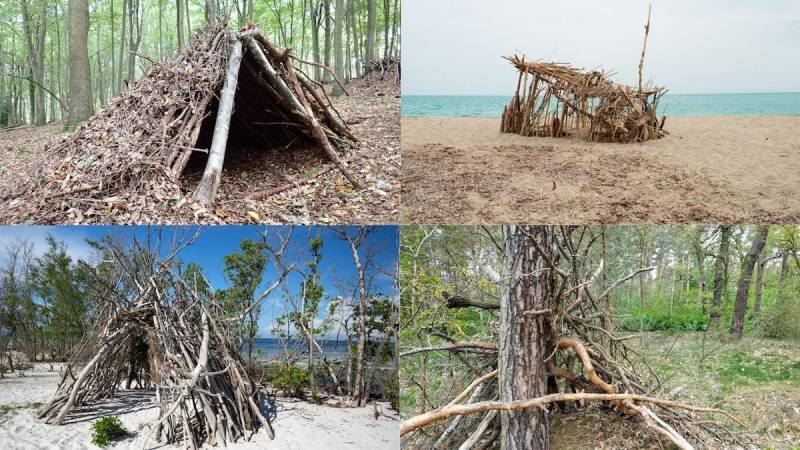 Beispiele zu Unterschlupf aus Holz bauen