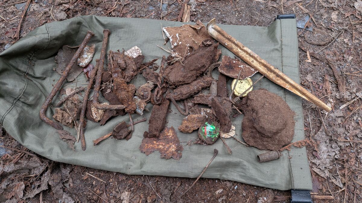 verrostete altmetallsammlung