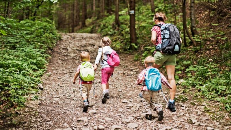 Children can already carry their own backpack at an early age