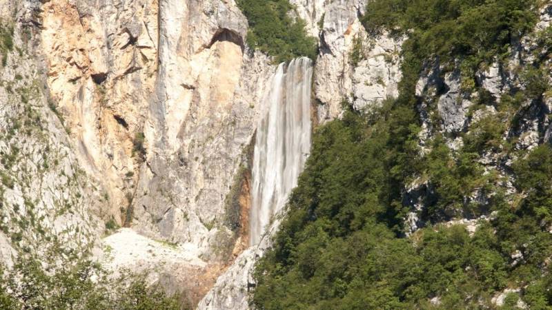 The Boka Waterfall in Slovenia