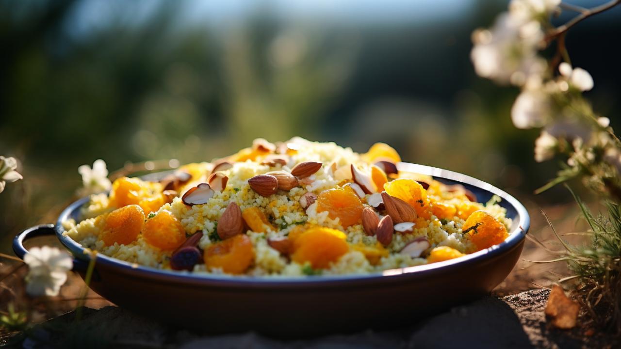 Marokkanischer Wander-Couscous mit Aprikosen und Mandeln