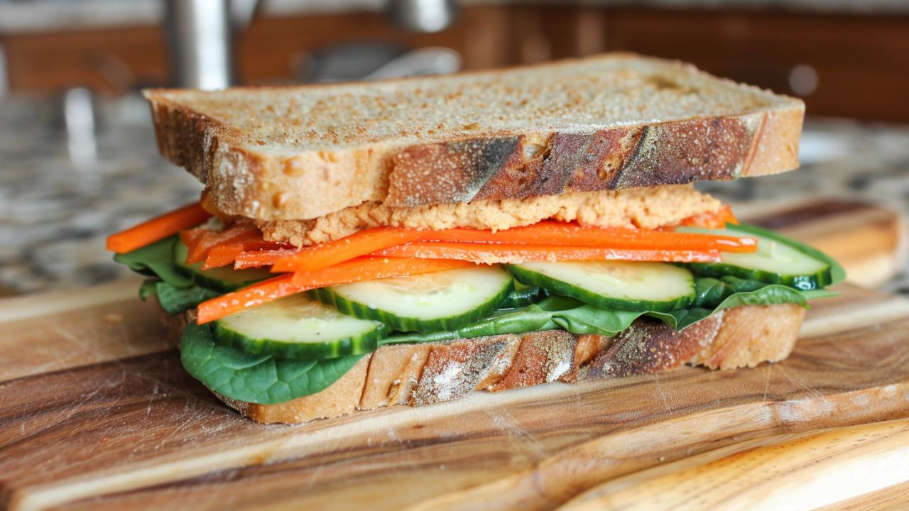 Vegetarisches Hummus-Sandwich