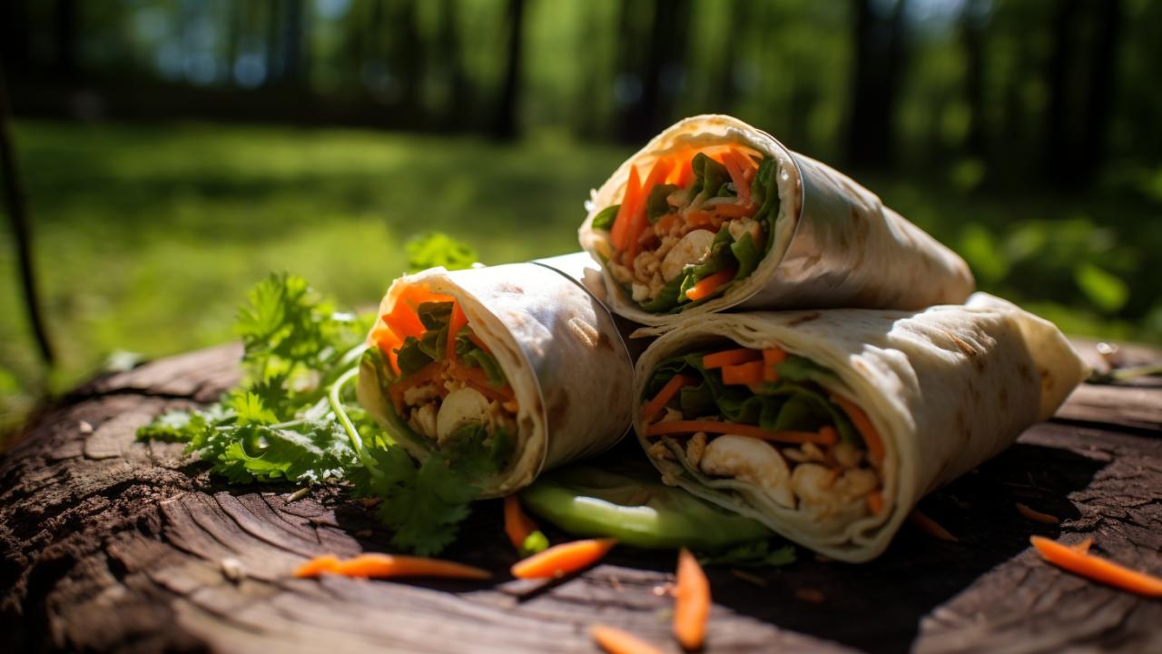 Waldfreund-Wraps with peanut sauce