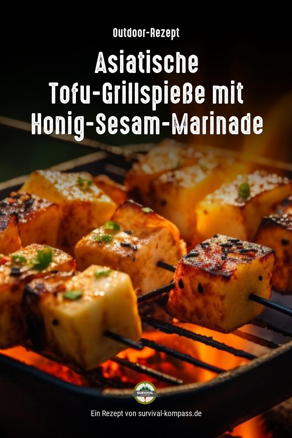 Asiatische Tofu-Grillspieße mit Honig-Sesam-Marinade