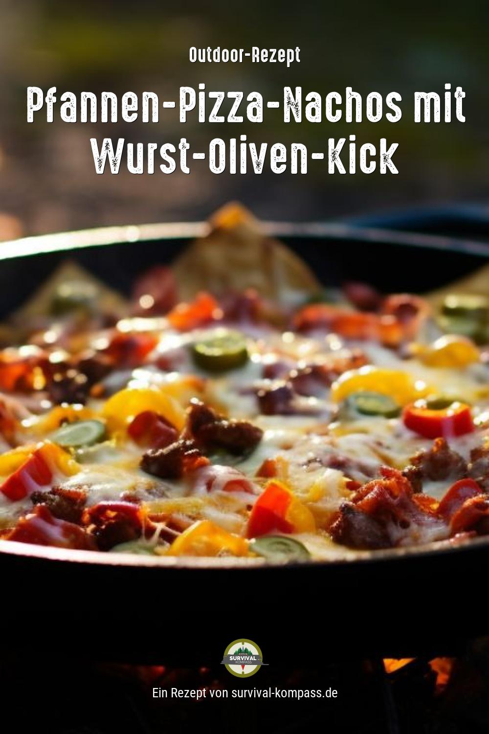 Pfannen-Pizza-Nachos mit Wurst-Oliven-Kick