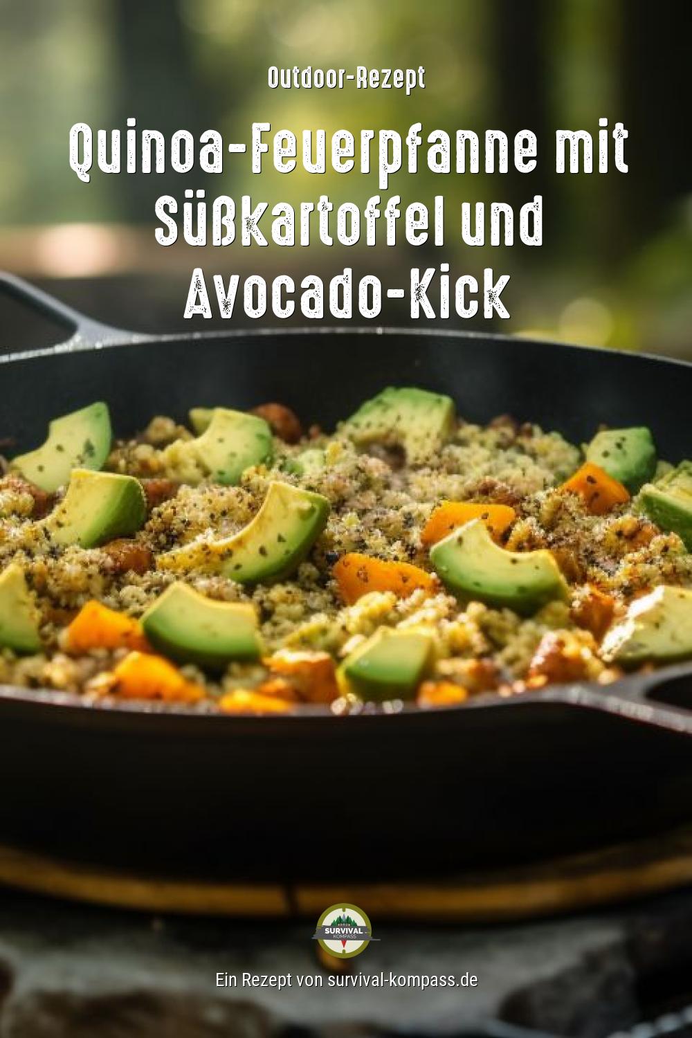 Quinoa-Feuerpfanne mit Süßkartoffel und Avocado-Kick