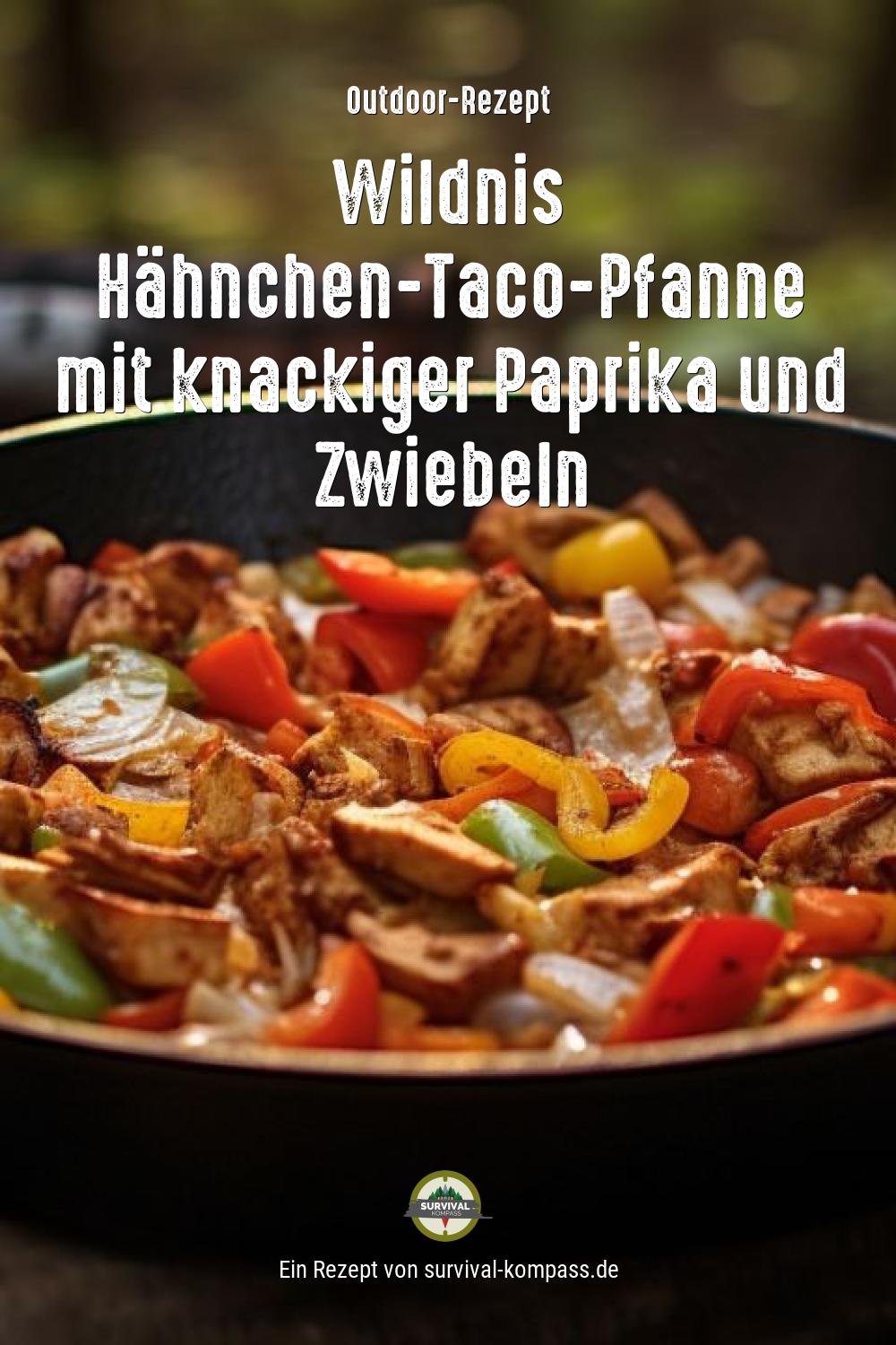 Wildnis Hähnchen-Taco-Pfanne mit knackiger Paprika und Zwiebeln