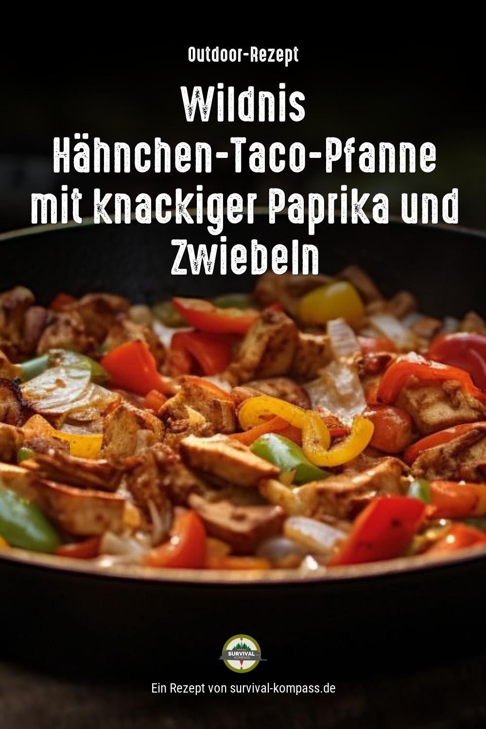 Wildnis Hähnchen-Taco-Pfanne mit knackiger Paprika und Zwiebeln