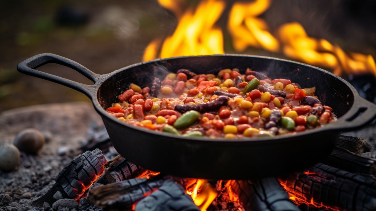 Wildnis-Feuer-Chili mit Bohnen und Mais