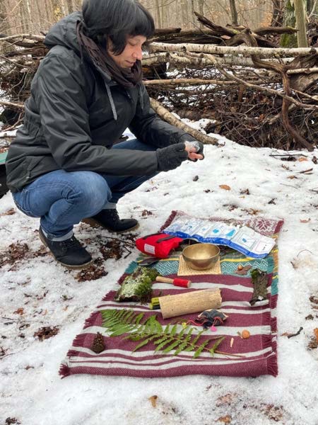 Kinder-Wildnisgruppe Hennigsdorf im Winter, Spuren im Schnee